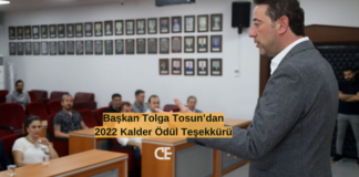 Başkan Tosun'dan Kalder Ödül Teşekkürü